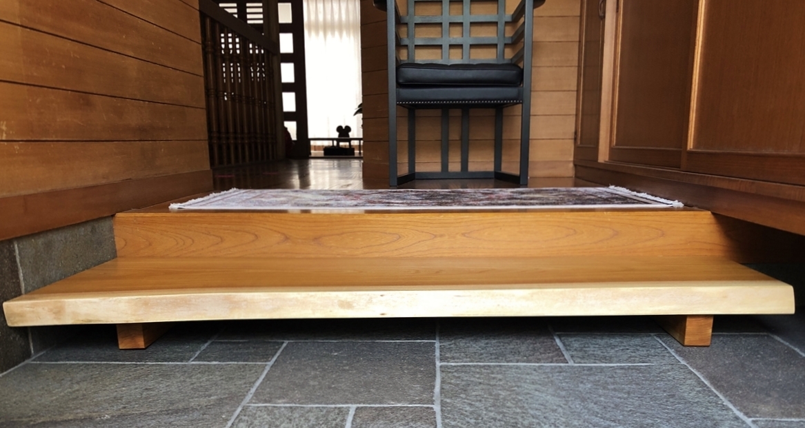 中国タモ 框 無垢 各種 式台 框 玄関 木造建築 日本家屋 大工 - 素材/材料