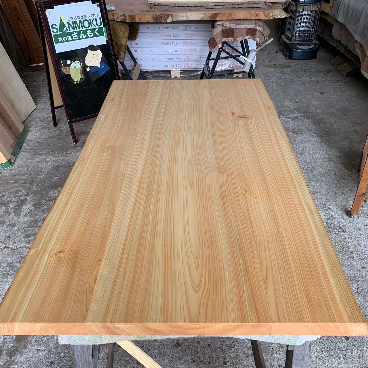 れています】 天然 檜(ヒノキ) 天板 DIY材/一枚板/テーブル/カウンター