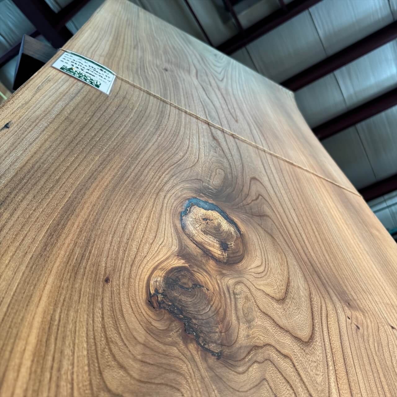 ニレ一枚板【岩手】2170×650~740×55㎜【オイル塗装 仕上げ済み】 | 一