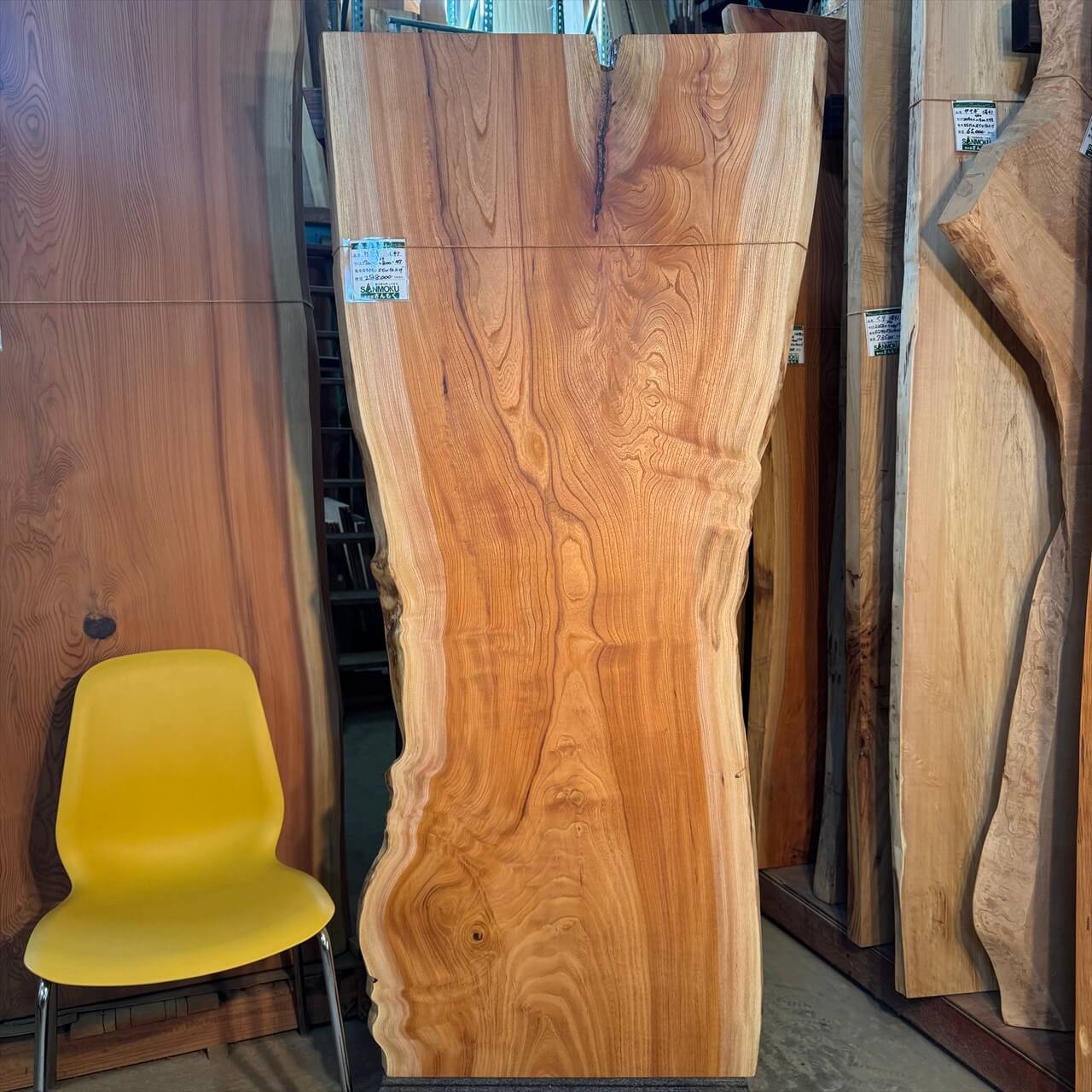 けやき一枚板【岩手】 1700×550~800×47㎜【オイル塗装 仕上げ済み】